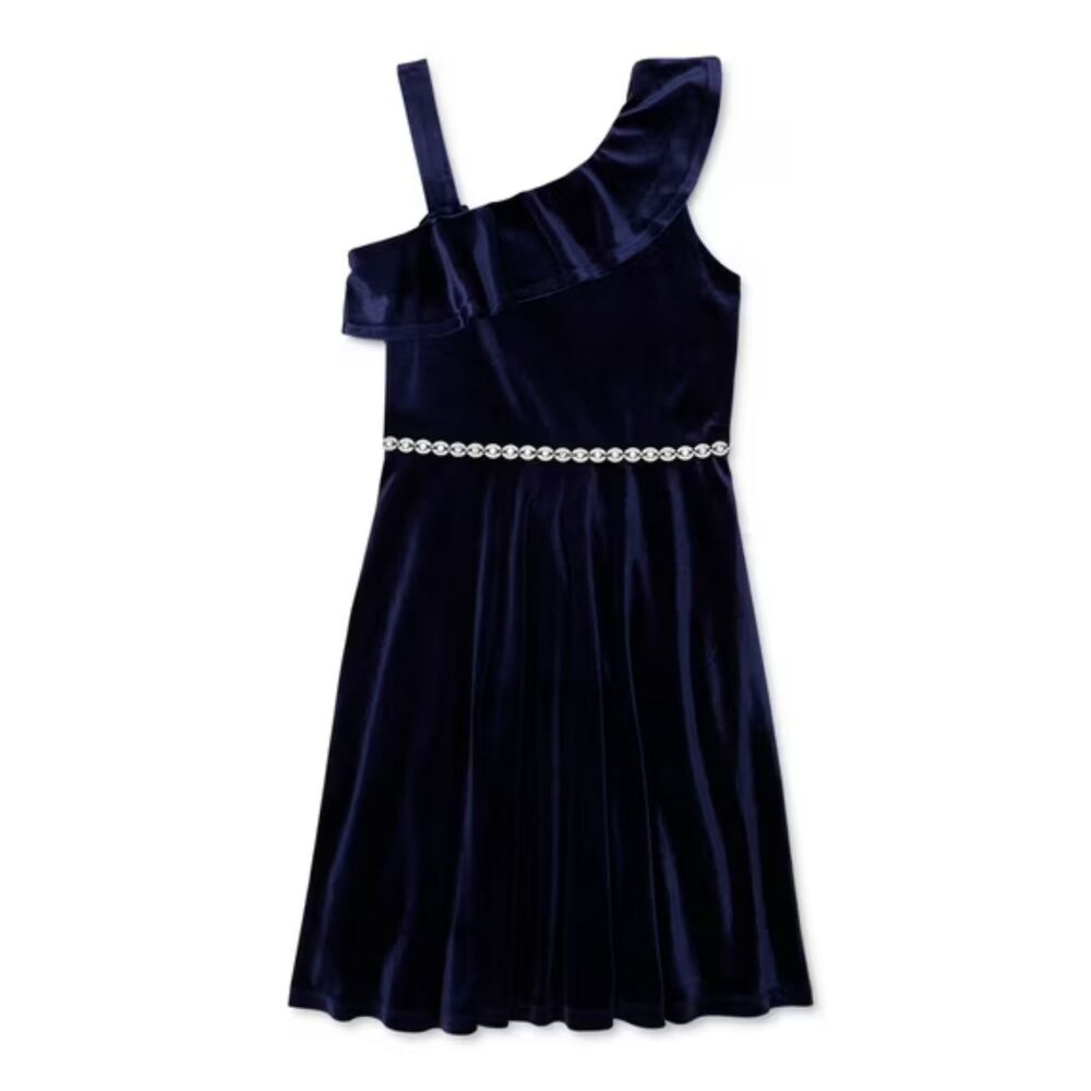 Lots of Love by Speechless Girls One-Shoulder Flounce Dress – Size Small (6/6X)
